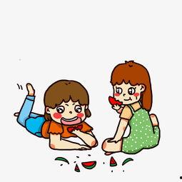 吃瓜女孩画法图片大全,趣味横生的形象演绎